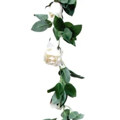 Party Delights Cream Rose Garland - 1.75M< Hanging Decorations
