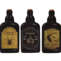 Creepy Glass Bottles - 19Cm (3Pk)<Party Delights Clearance