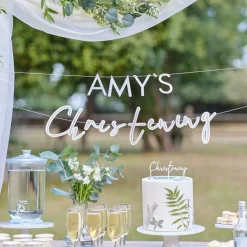 Party Delights Customisable Christening Paper Banner - 1.5M< Banners