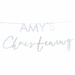 Party Delights Customisable Christening Paper Banner - 1.5M< Banners