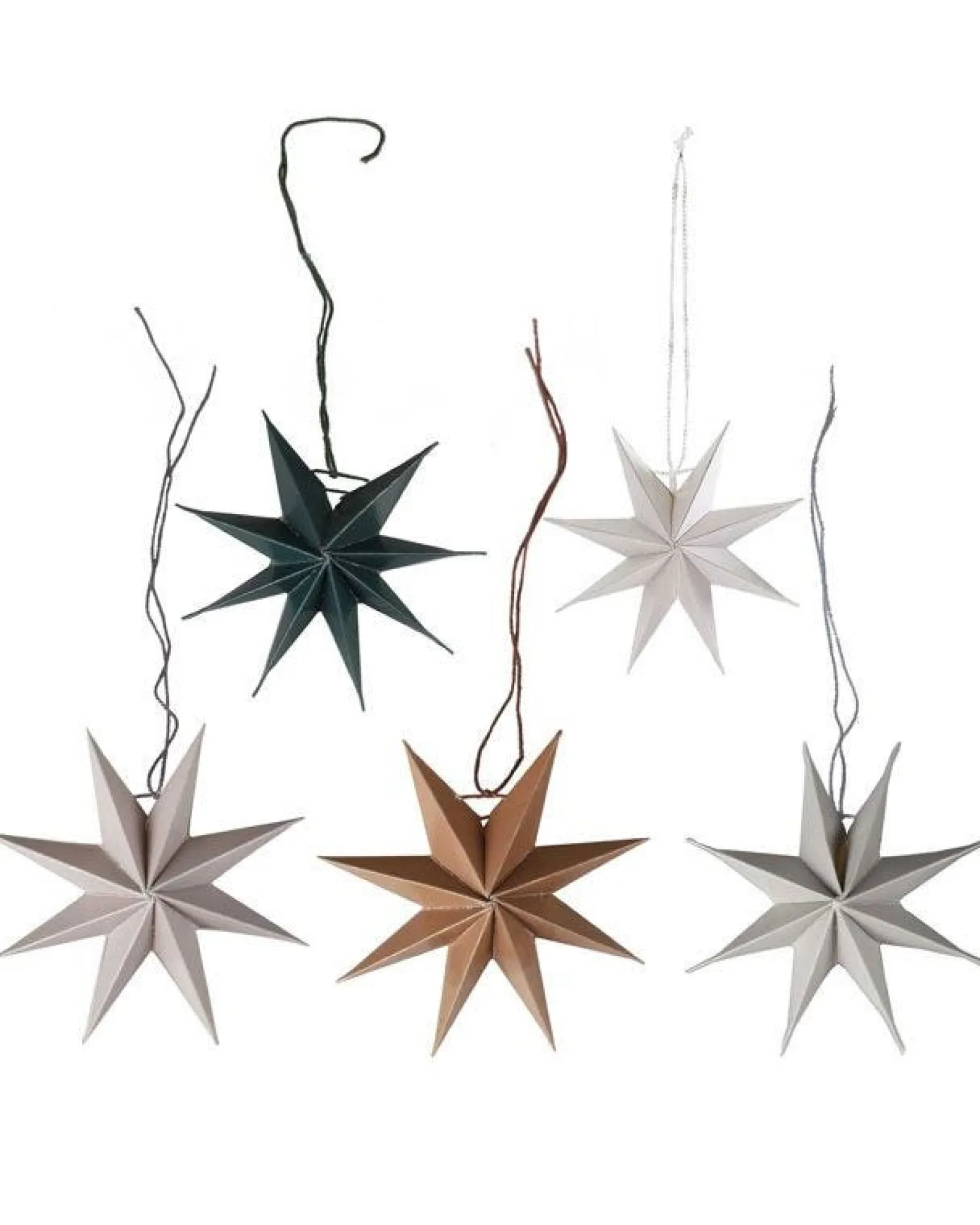 3D Paper Stars Tree Decorations (5Pk)<Party Delights Online