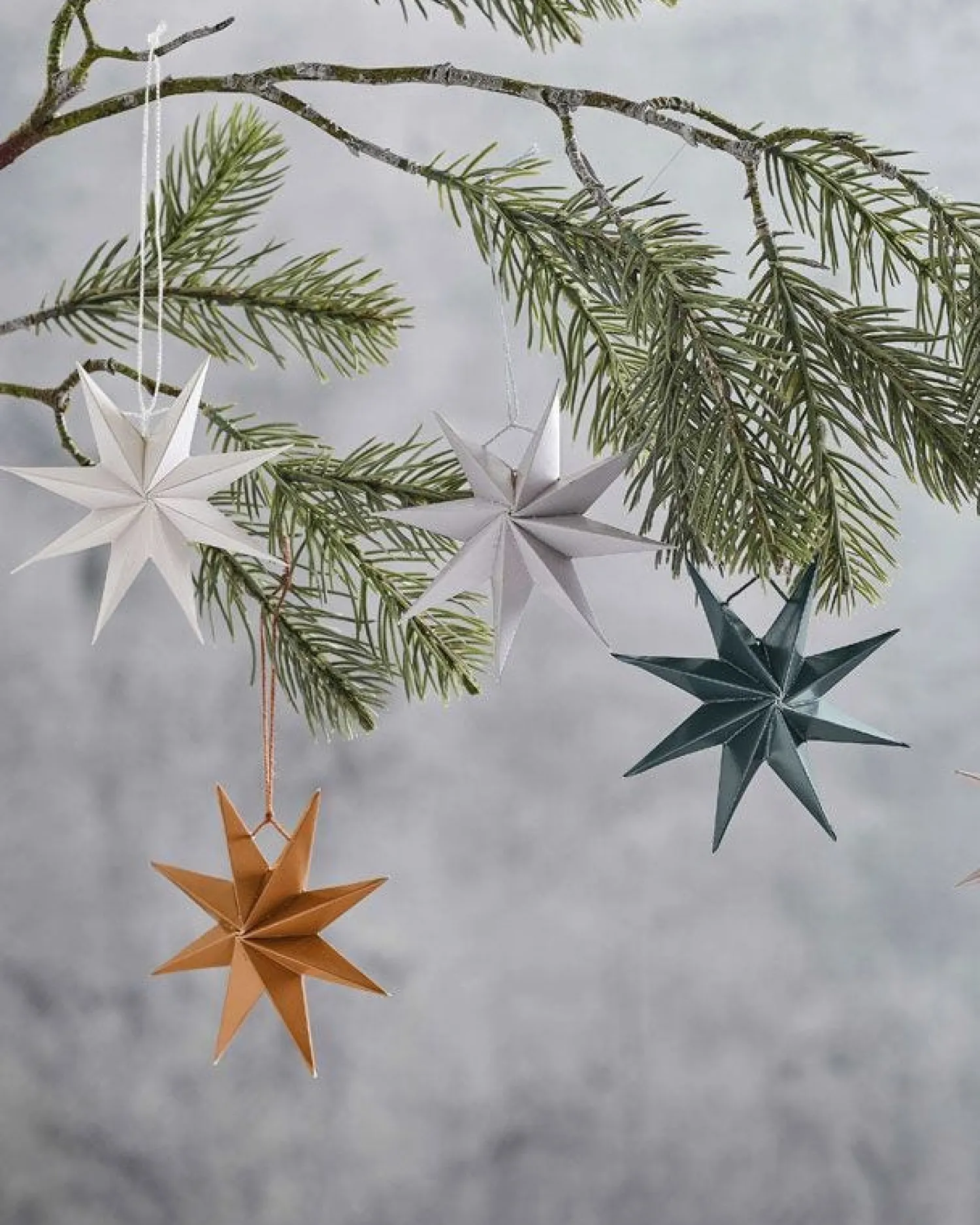 3D Paper Stars Tree Decorations (5Pk)<Party Delights Online