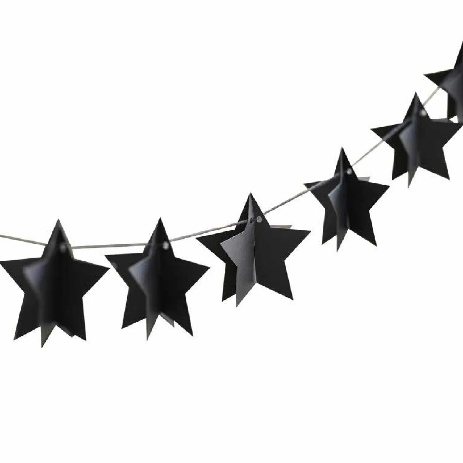Party Delights 3D Star Black Paper Bunting - 2M< Bunting
