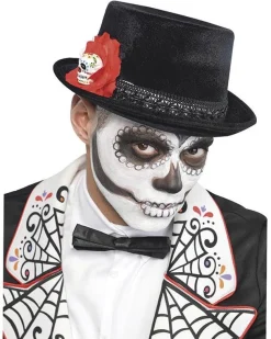 Day Of The Dead Flower Top Hat<Party Delights Outlet