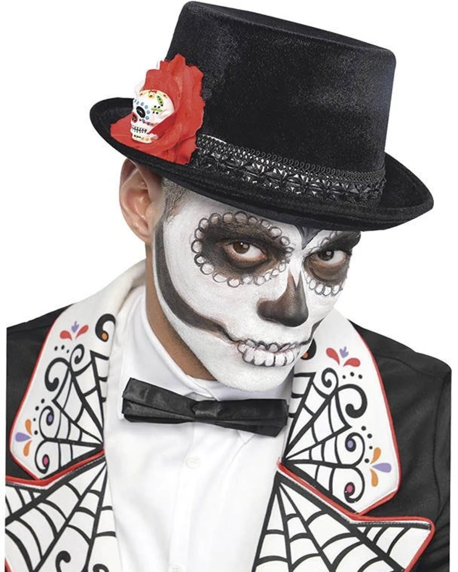 Day Of The Dead Flower Top Hat<Party Delights Outlet