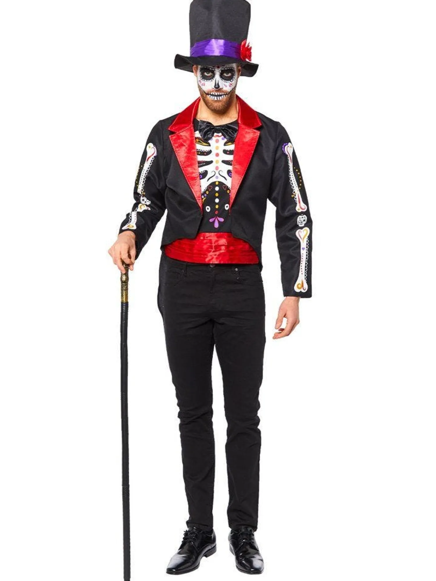 Day Of The Dead Jacket - Adult Costume<Party Delights Clearance