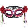 Day Of The Dead Masquerade Mask With Ribbons<Party Delights Outlet