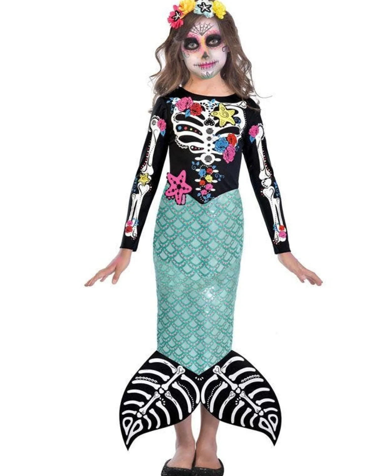 Day Of The Dead Mermaid - Childs Costume<Party Delights New