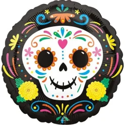 Day Of The Dead Skull Balloon - 18" Foil<Party Delights Discount