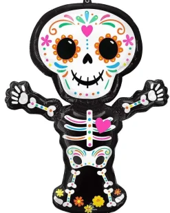Day Of The Dead Standing Supershape Balloon - 34" Foil<Party Delights Outlet