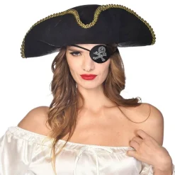 Party Delights Diamante Skull Pirate Eyepatch< Costume Props