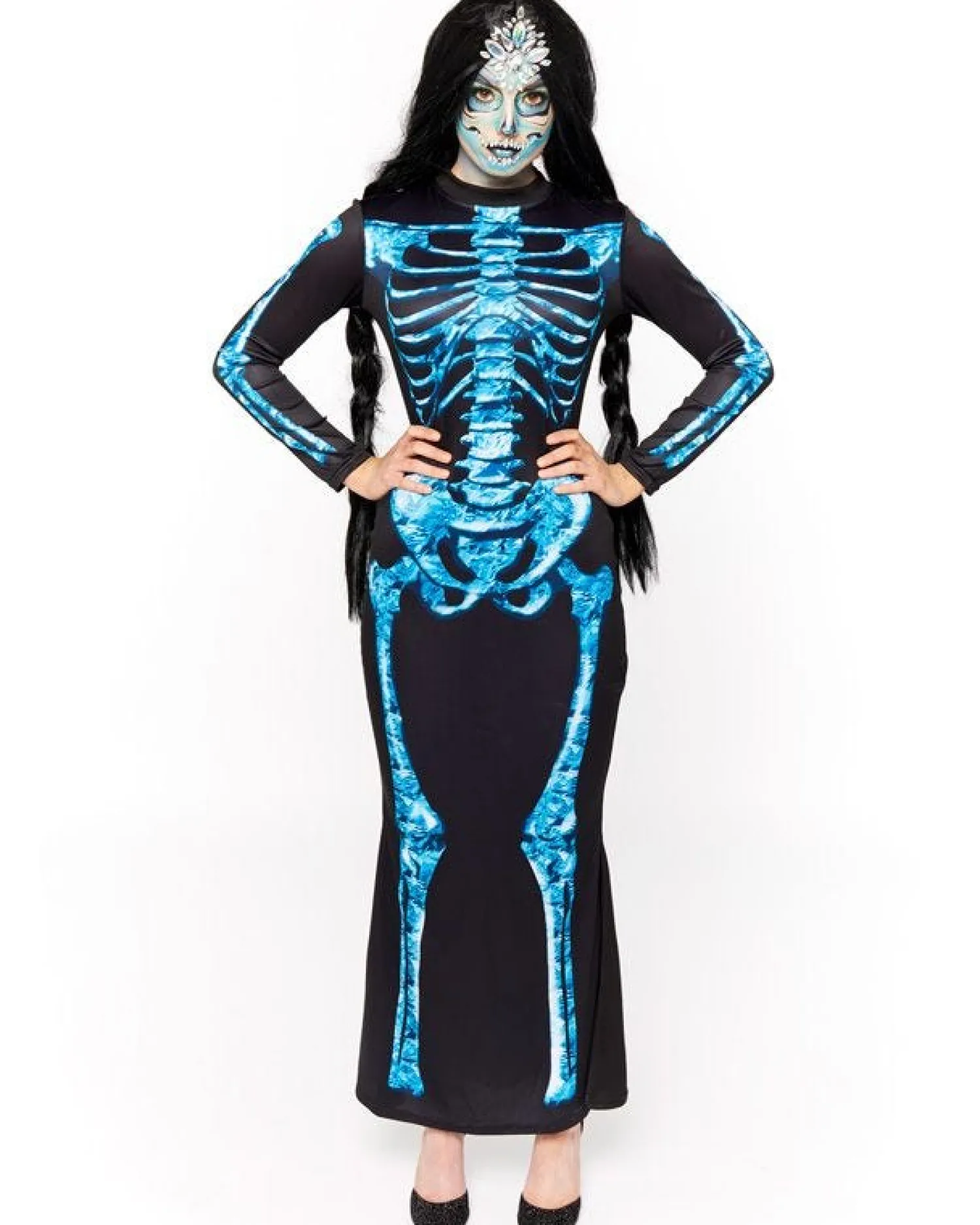 Diamond Skeleton Dress - Adult Costume<Party Delights Clearance