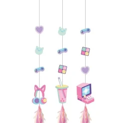 Party Delights Digital Game Hanging Decorations (3Pk)< Hanging Decorations