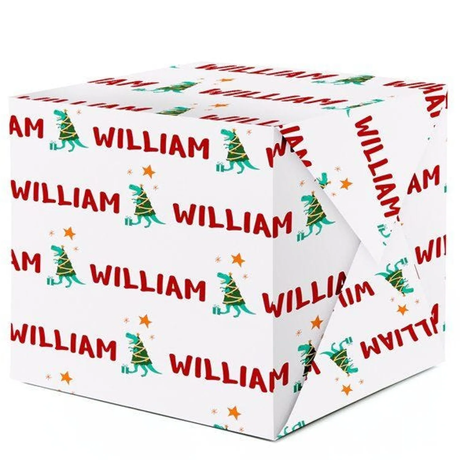 Dinosaur Christmas Personalised Wrapping Paper- 62 X 100Cm Sheet<Party Delights Online