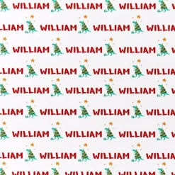 Dinosaur Christmas Personalised Wrapping Paper- 62 X 100Cm Sheet<Party Delights Online