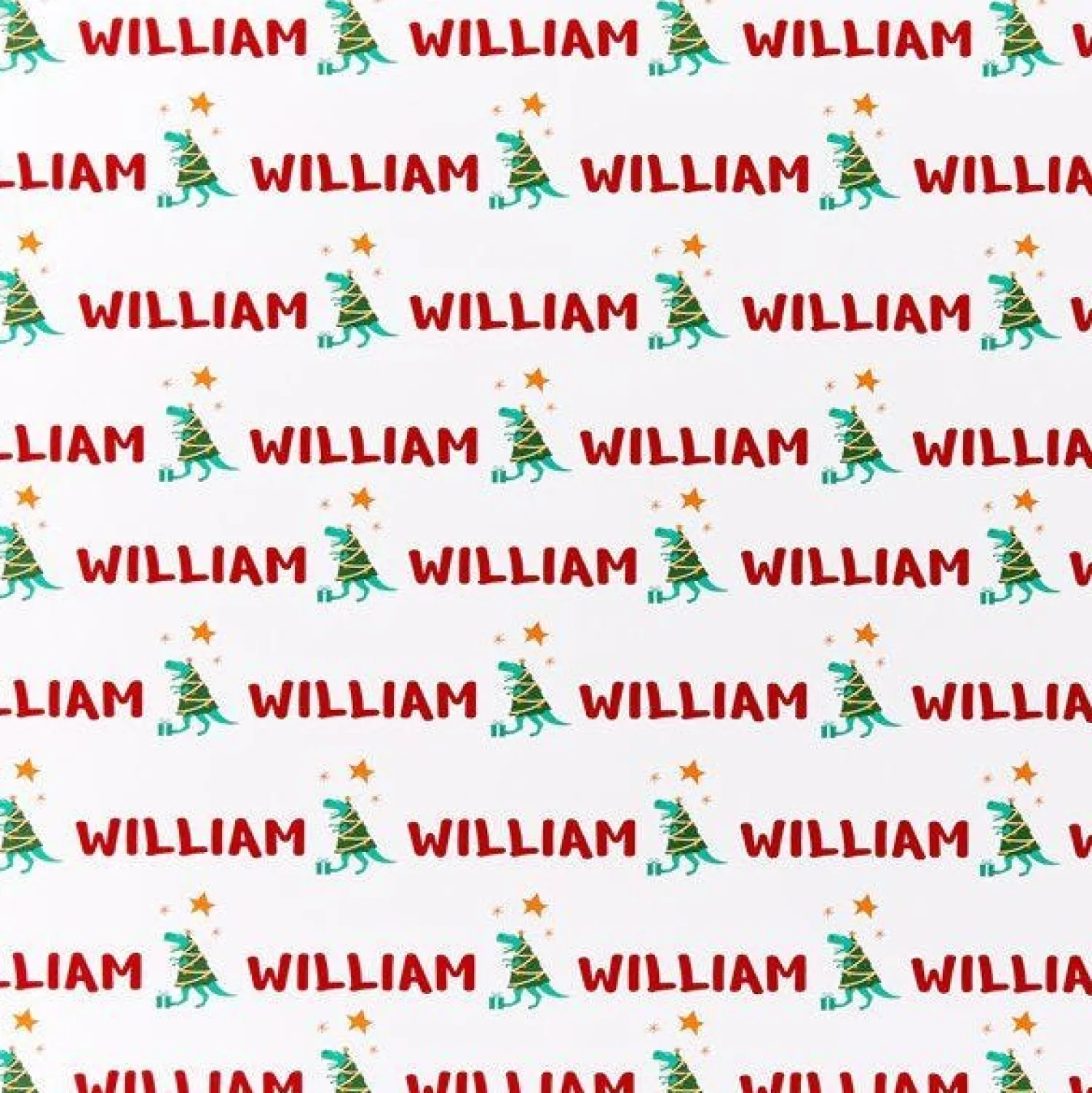 Dinosaur Christmas Personalised Wrapping Paper- 62 X 100Cm Sheet<Party Delights Online