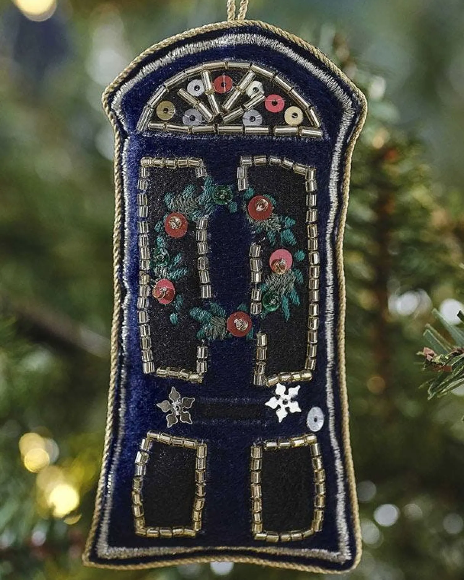 Door Velvet Embroidered Tree Decoration<Party Delights Sale