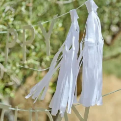 Party Delights Eco Sage Green 'Happy Birthday' Letter Banner With Tassels - 1.5M< Banners