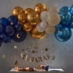 Party Delights Eid Moon & Stars Balloon Arch - 75 Balloons< Arches & Clouds
