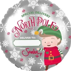 Elf Arrival Round Balloon - 18" Foil<Party Delights Clearance