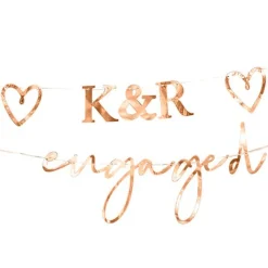 Party Delights Engaged Rose Gold Customisable Bunting< Bunting