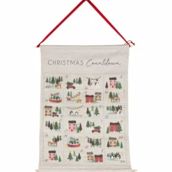 Fabric Christmas Scene Advent Calendar - 53Cm X 35Cm<Party Delights Outlet