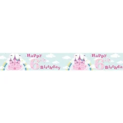 Party Delights Fairytale Castle 'Happy 6Th Birthday' Holographic Foil Banner - 2.6M< Banners