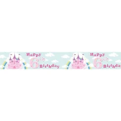 Party Delights Fairytale Castle 'Happy 6Th Birthday' Holographic Foil Banner - 2.6M< Banners