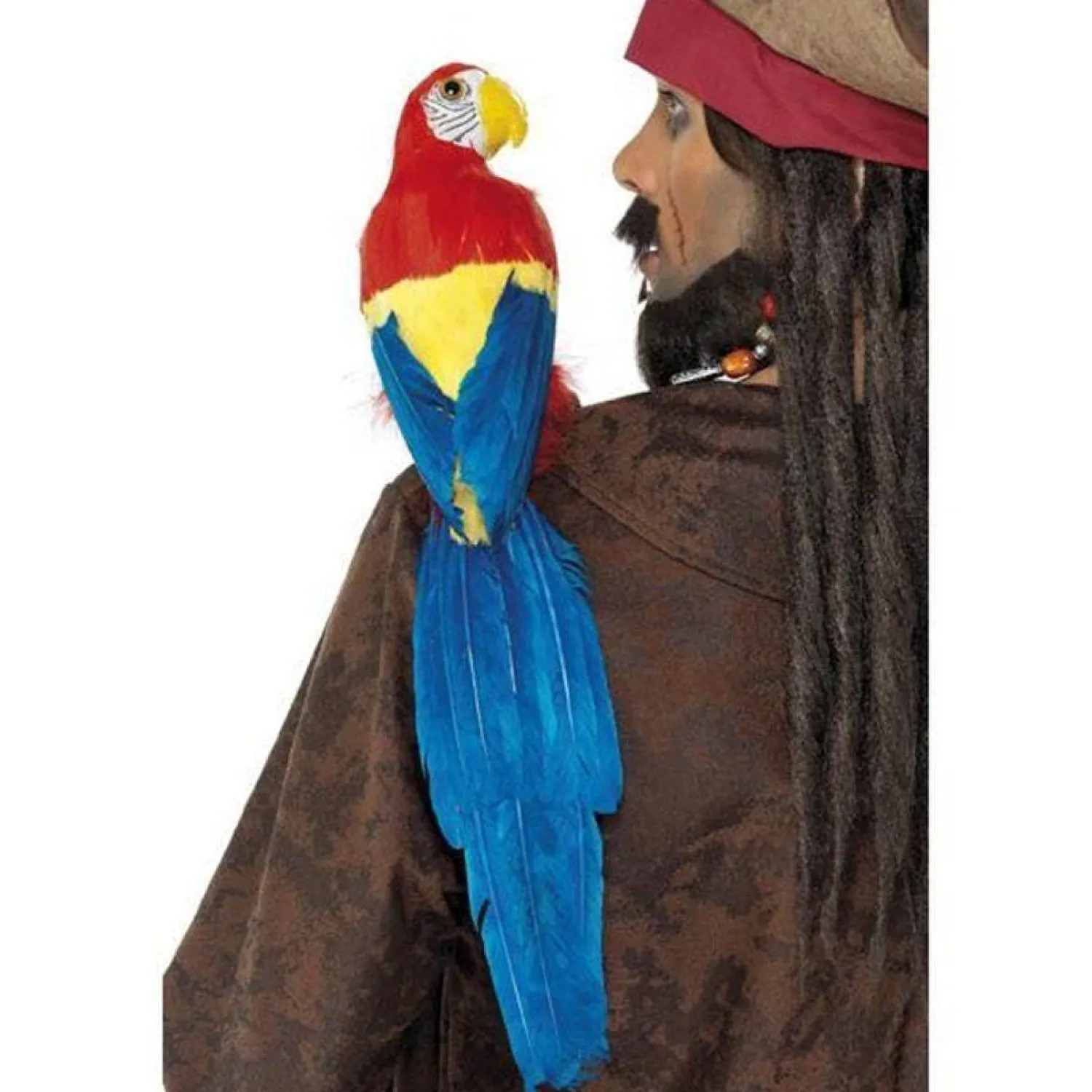 Party Delights Feathered Parrot With Elastic Holder - 50Cm< Costume Props