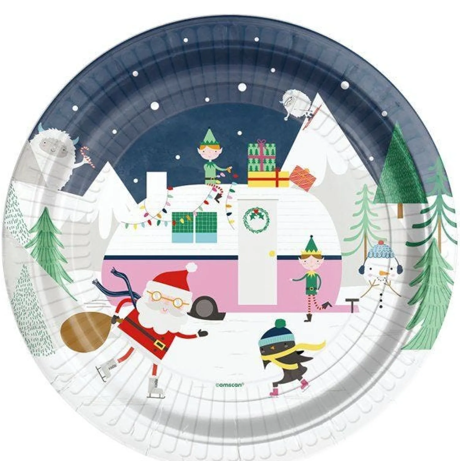 Festive Friends Plate - 23Cm (8Pk)<Party Delights Online