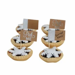 Festive Silver Foiled Cake Picks (12Pk)<Party Delights Hot