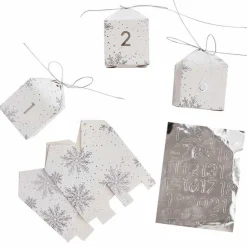 Fill Your Own Snowflake Print Advent Boxes (24Pk)<Party Delights Clearance