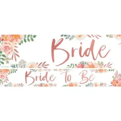 Party Delights Floral Hen Party 'Bride To Be' Paper Banners - 1M (3Pk)< Banners
