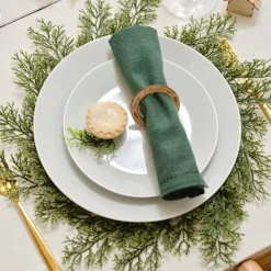Foliage Christmas Plate Mats - 40Cm (4Pk)<Party Delights