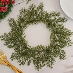 Foliage Christmas Plate Mats - 40Cm (4Pk)<Party Delights