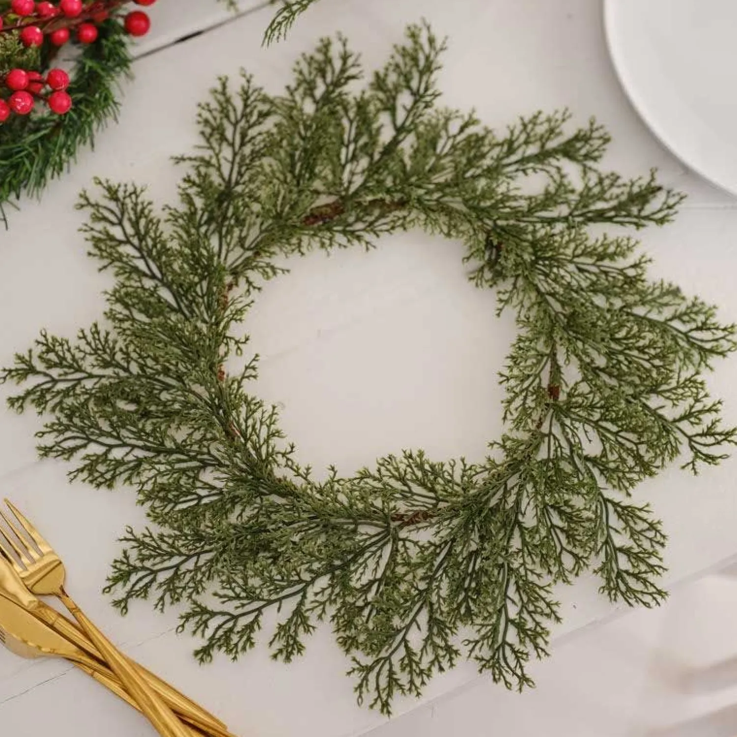 Foliage Christmas Plate Mats - 40Cm (4Pk)<Party Delights