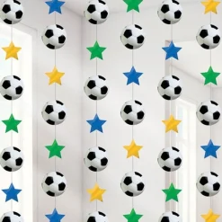 Party Delights Football Hanging String Decorations - 2.1M (6Pk)< Hanging Decorations