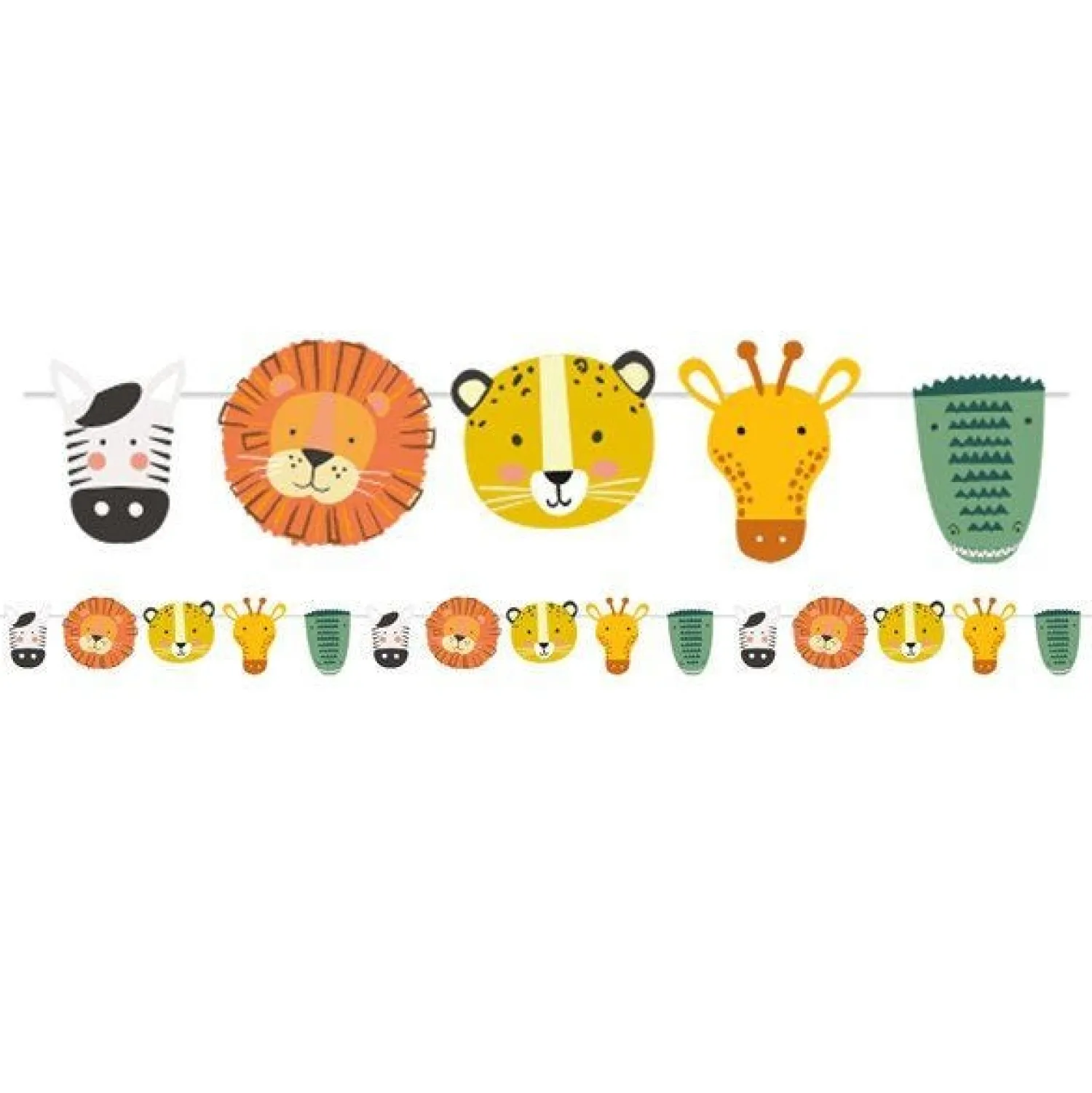 Party Delights Get Wild Safari Animal Paper Garland - 3M< Hanging Decorations