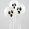 Ghost Balloons With Streamers - 11" Latex (3Pk)<Party Delights Outlet