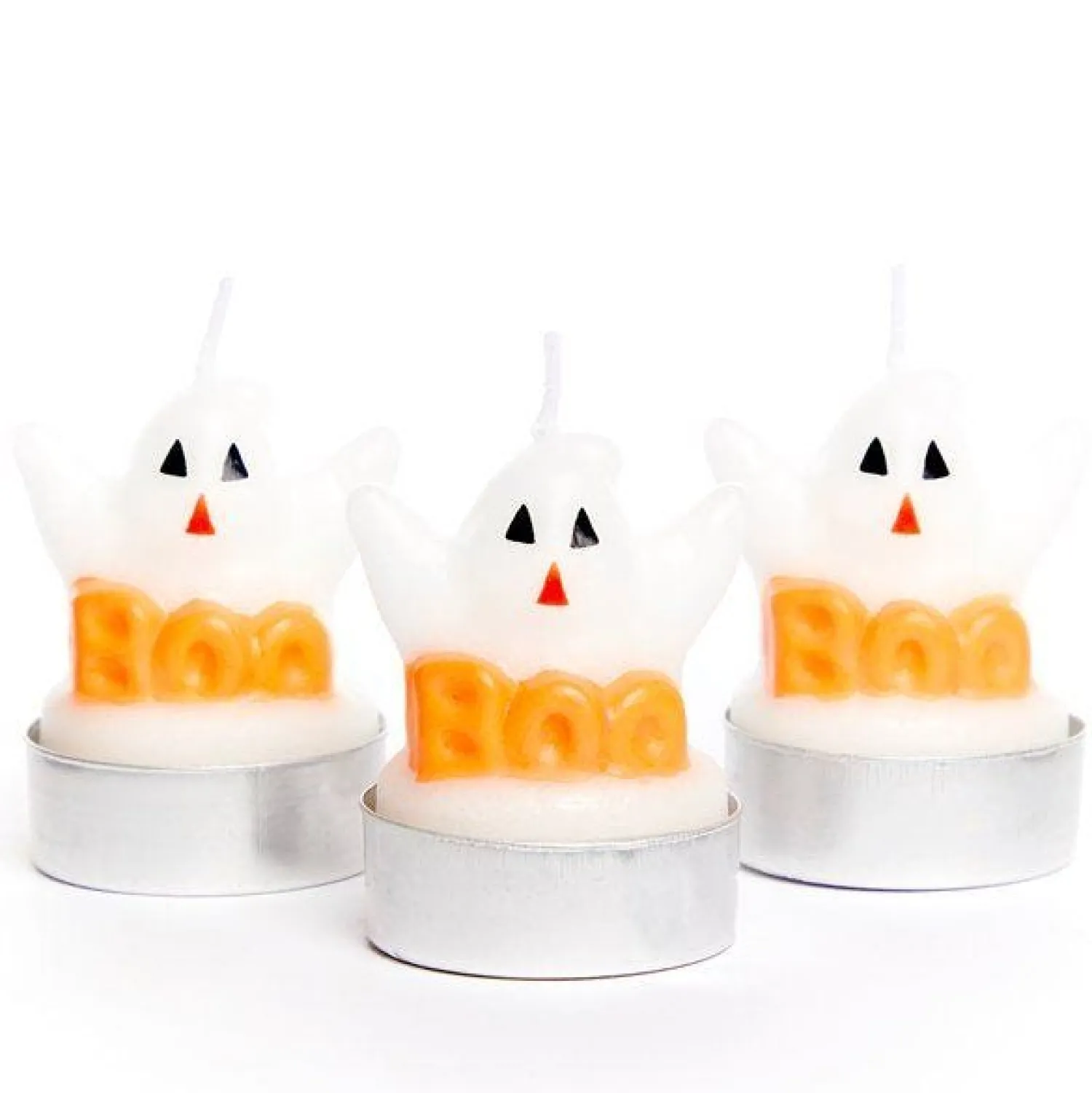 Ghost Tea Light Candles - 5Cm (3Pk)<Party Delights