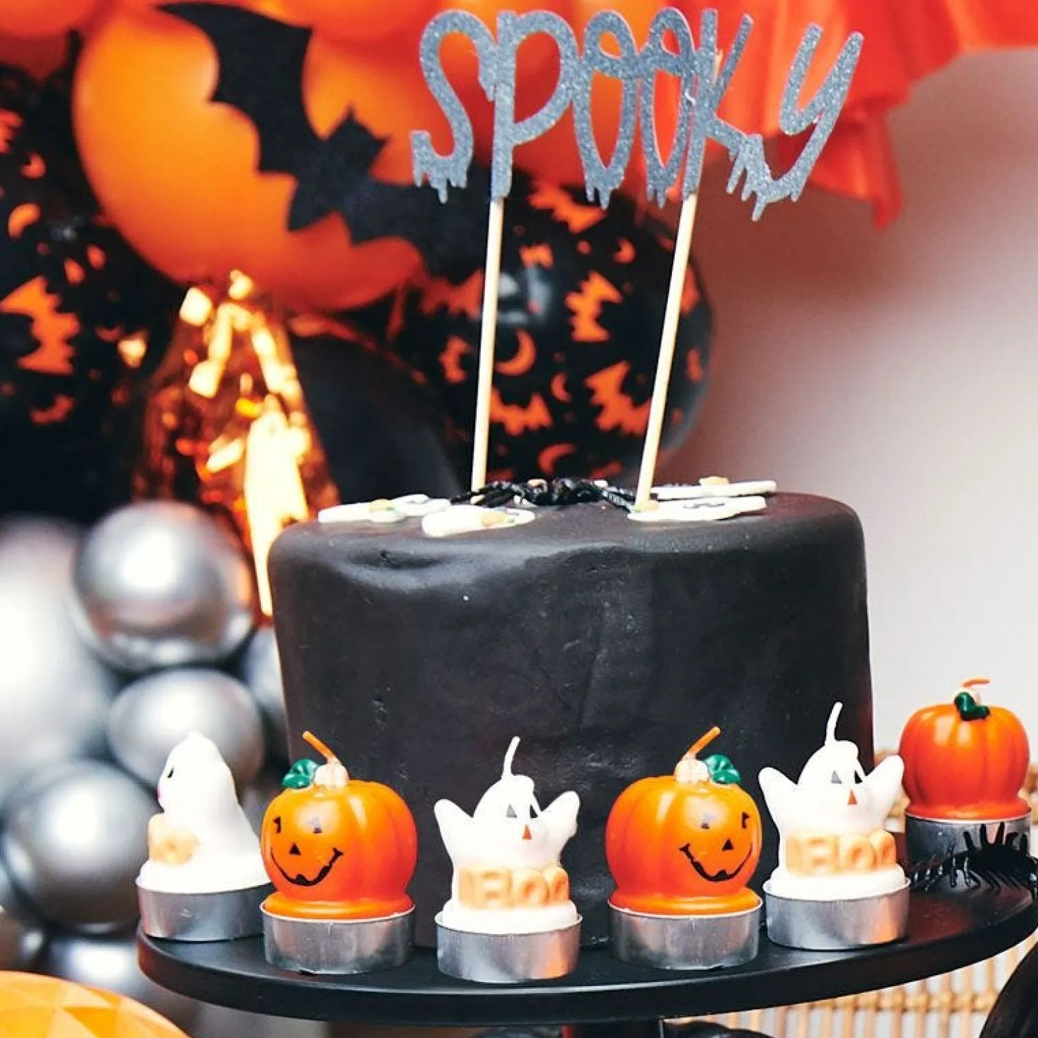 Ghost Tea Light Candles - 5Cm (3Pk)<Party Delights