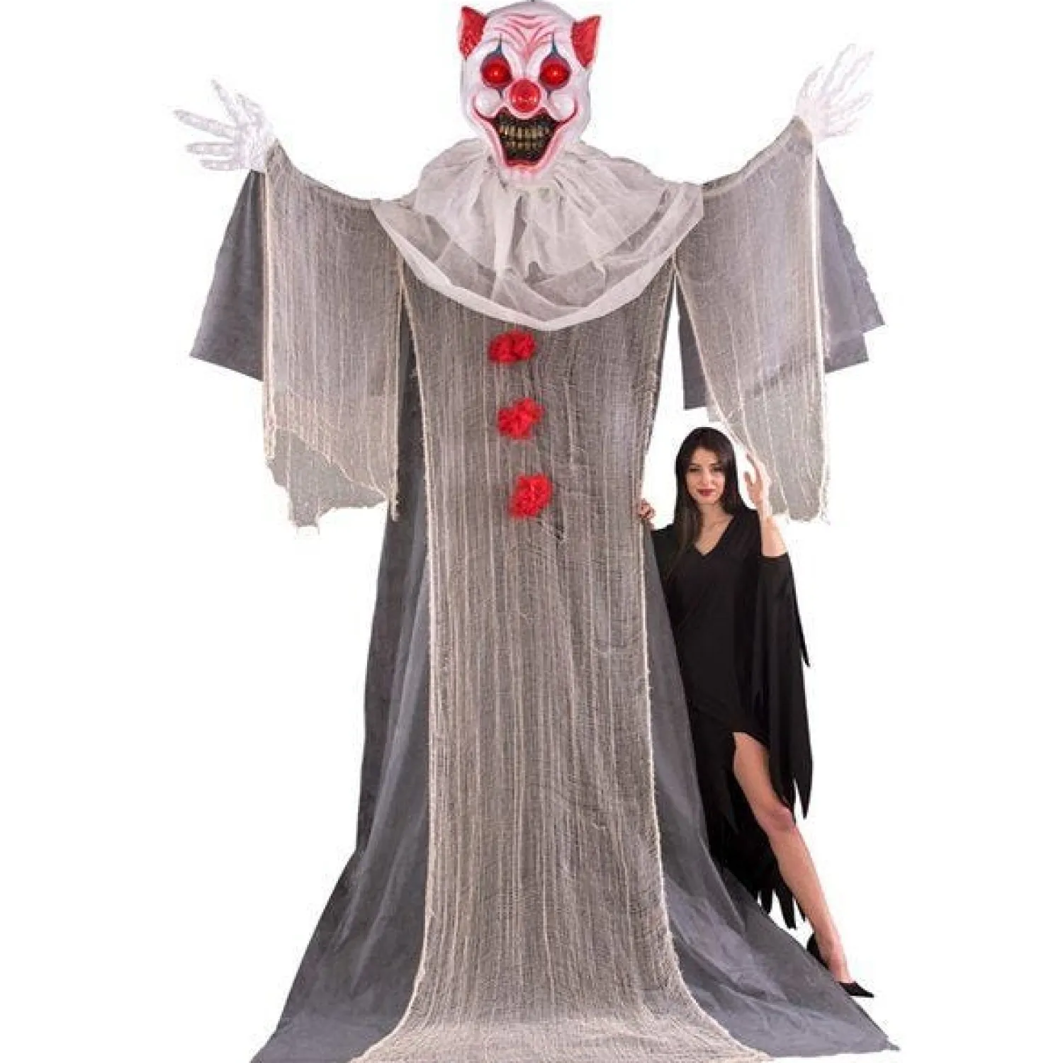 Giant Halloween Clown With Light Up Eyes - 3.6 X 2.4M<Party Delights Sale
