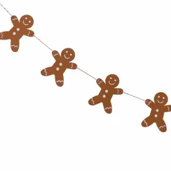 Gingerbread Man Wooden Christmas Bunting - 1.5M<Party Delights Online