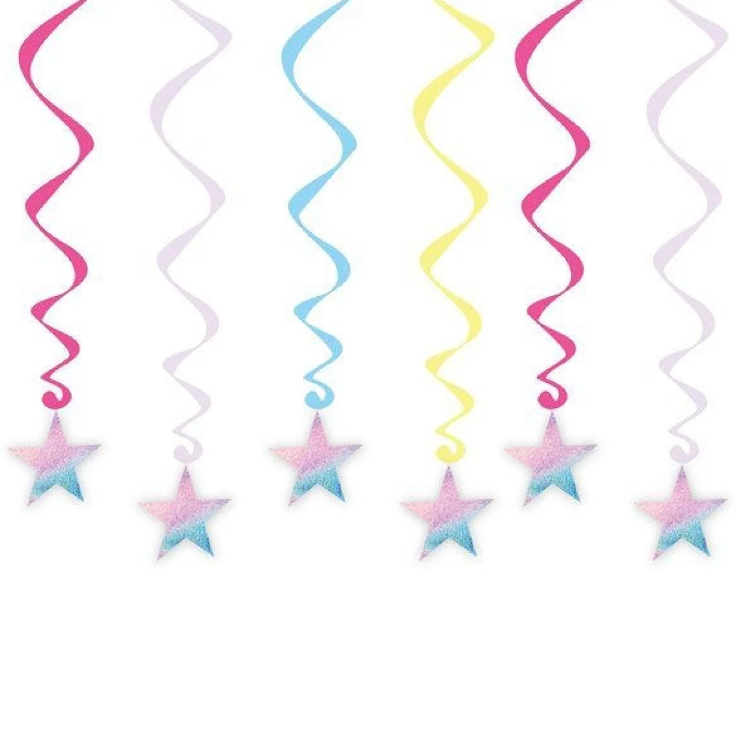 Party Delights Girls Rule Iridescent Hanging Swirl Decorations (6Pk)< Hanging Decorations
