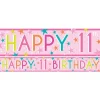 Party Delights Girls 11Th Birthday Paper Banners - 1M (3Pk)< Banners