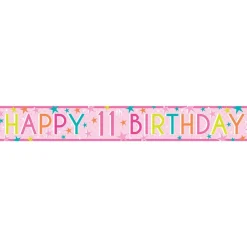 Party Delights Girls 11Th Birthday Paper Banners - 1M (3Pk)< Banners