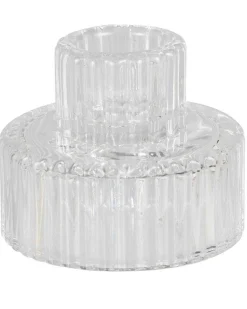 Glass Dinner Candle Holders (2Pk)<Party Delights Clearance