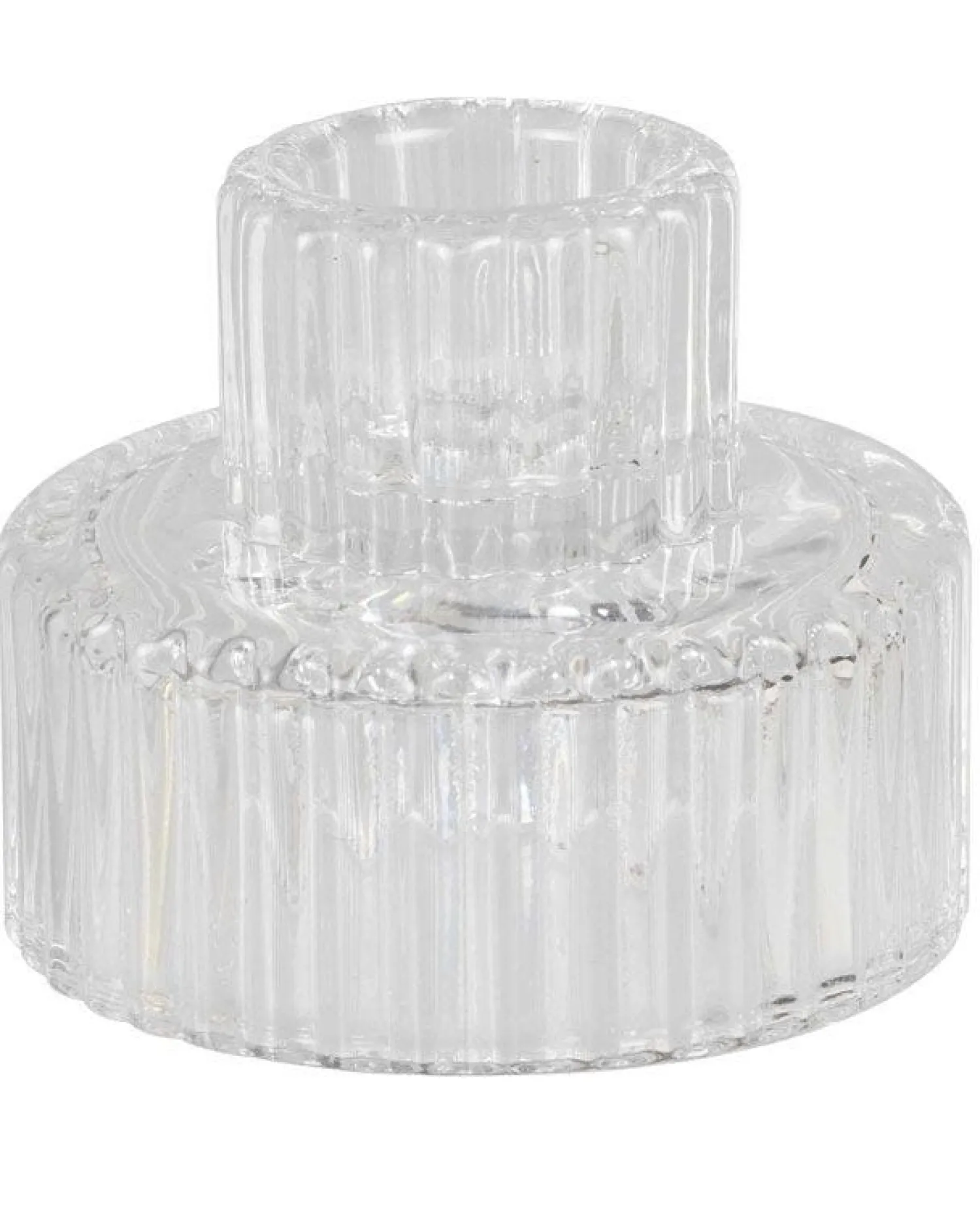 Glass Dinner Candle Holders (2Pk)<Party Delights Clearance