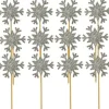 Glitter Snowflake Cupcake Toppers Silver (12Pk)<Party Delights Outlet