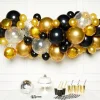 Party Delights Gold & Black Balloon Arch Garland - 66 Balloons< Arches & Clouds